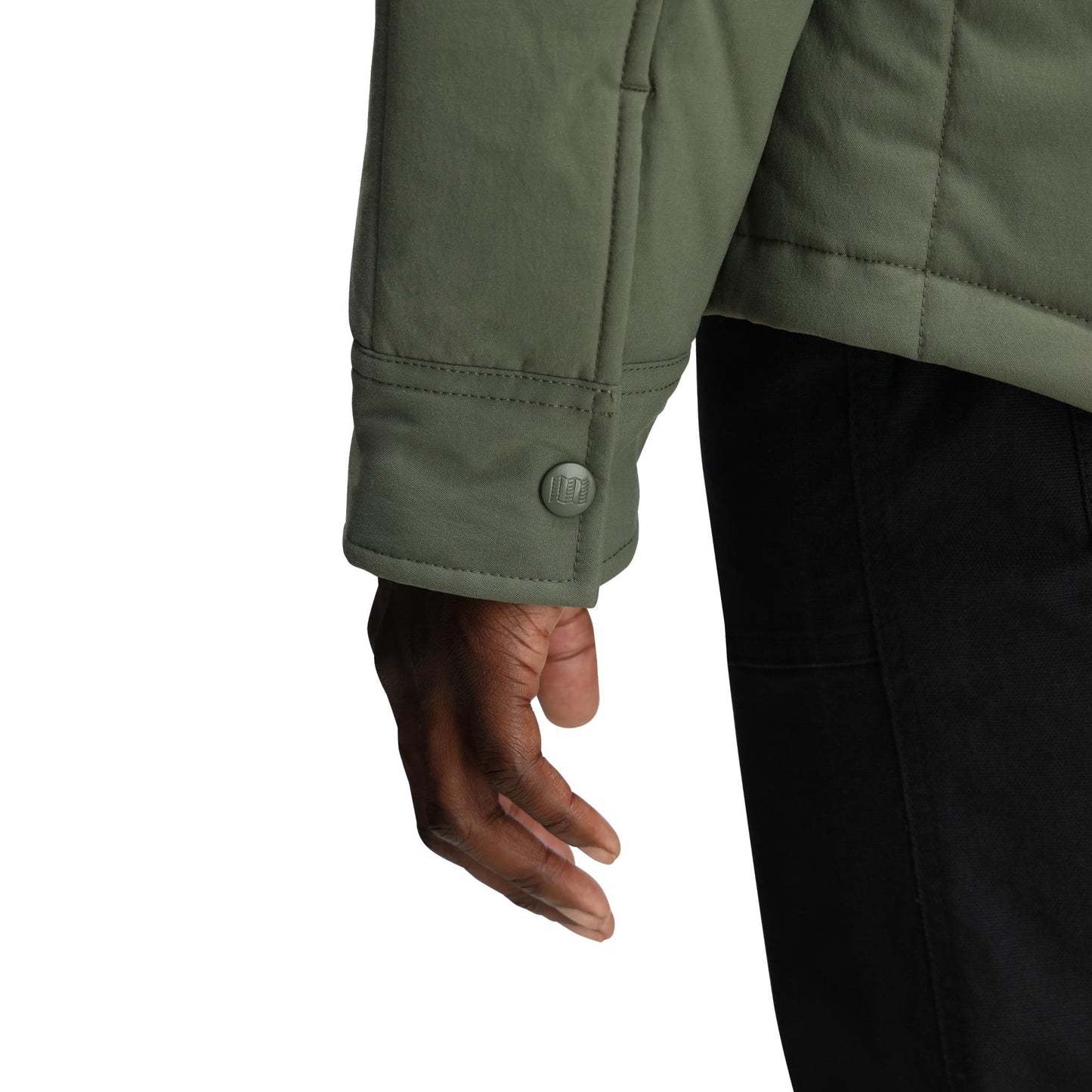 General Detail shot of Topo Designs Puffer Shirt Jacket - Men's in "Beetle"