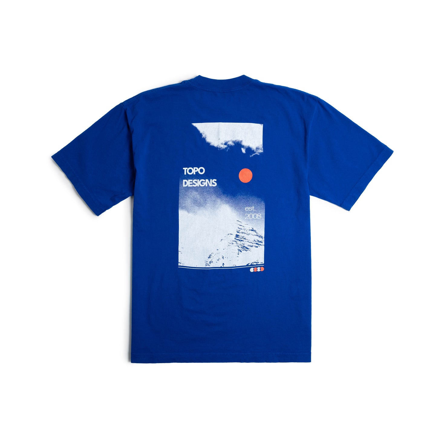 Topo Designs x Pine Printshop Peak Tee in "Cobalt" back