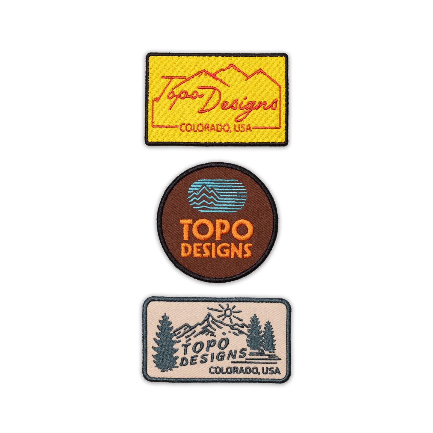 Topo Designs Patch 3-Pack showing "Topo Graphics" variant.