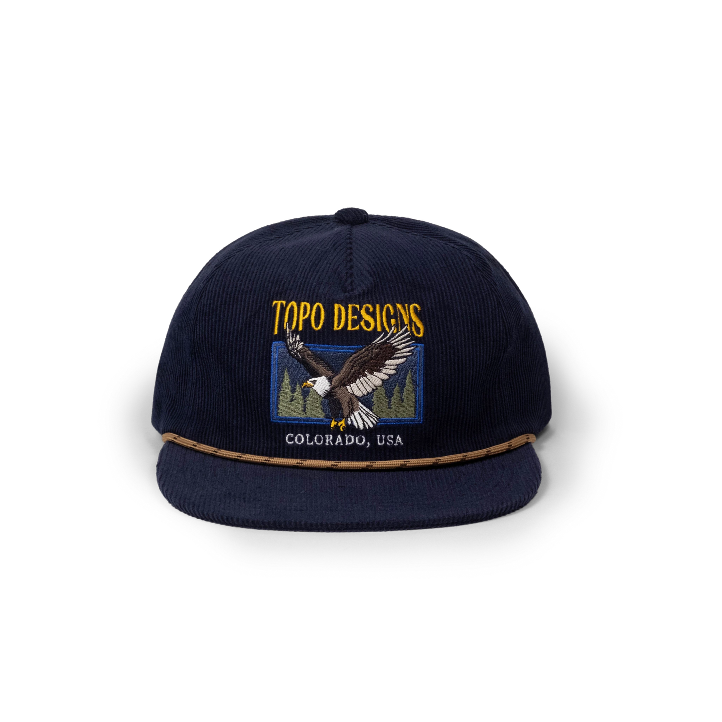 Topo Designs Corduroy Trucker Hat - Eagle Peak in "Midnight"