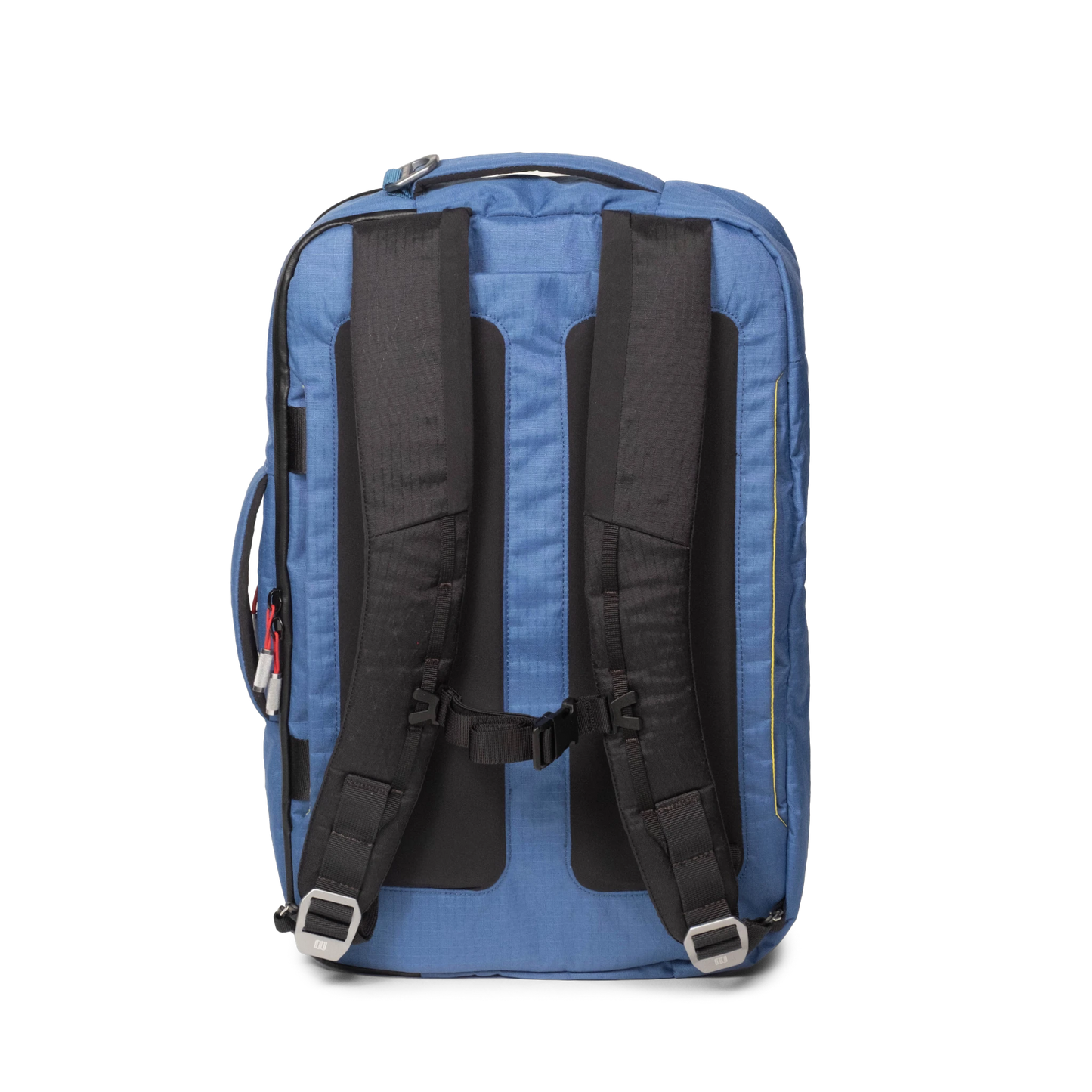 Back view of Topo Designs Global Pro 3-Way Briefcase in "Ocean Blue"