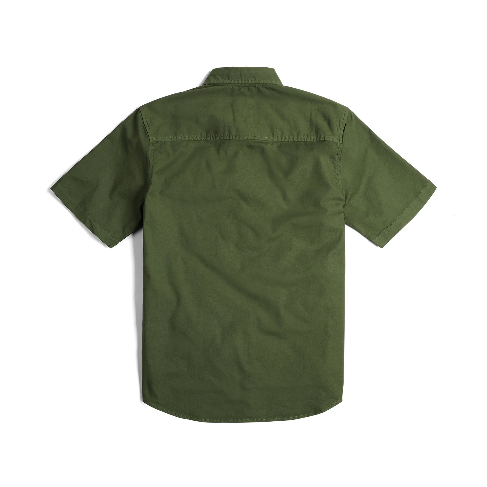 Back View of Topo Designs Dirt Desert Shirt Ss - Men's in "Olive"