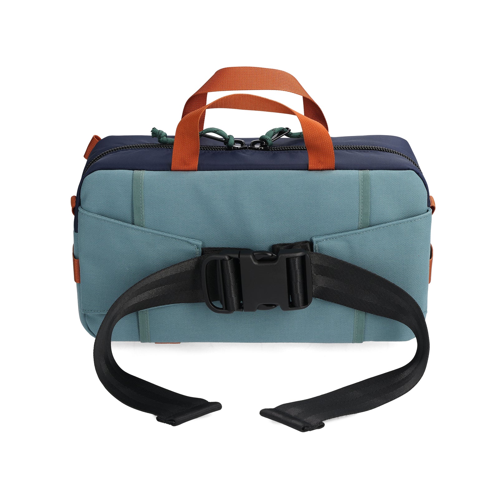 Back View of Topo Designs Quick Pack  in "Navy / Mustard"