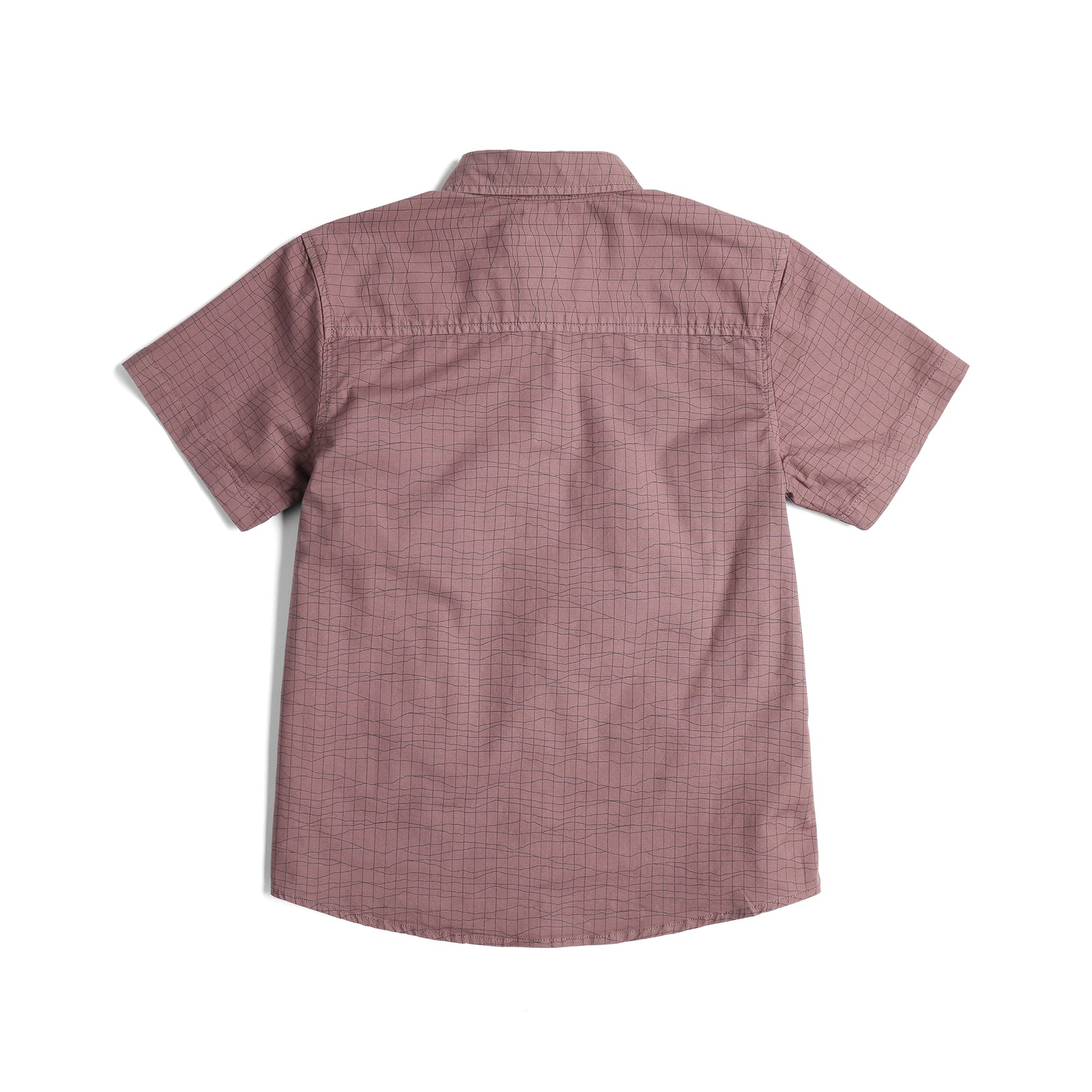 Back View of Topo Designs Dirt Desert Shirt Ss - Women's in "Peppercorn Terrain"