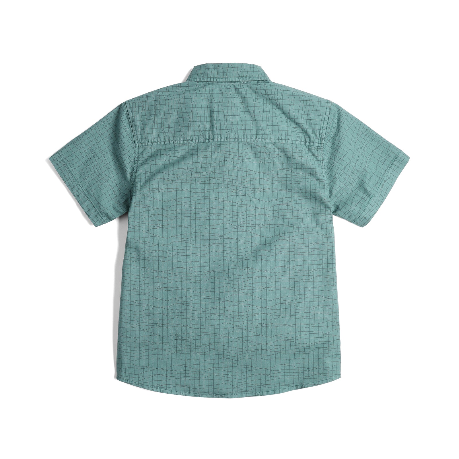 Back View of Topo Designs Dirt Desert Shirt Ss - Women's in "Sea Pine Terrain"