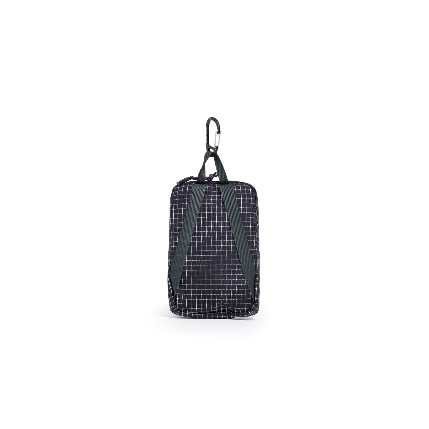 Back View of Topo Designs Rover Pack Micro in "Black / White Grid"