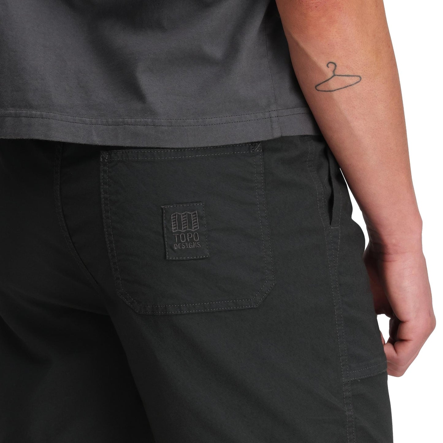 General Detail shot of Topo Designs Dirt Desert Shorts - Men's in "Asphalt"
