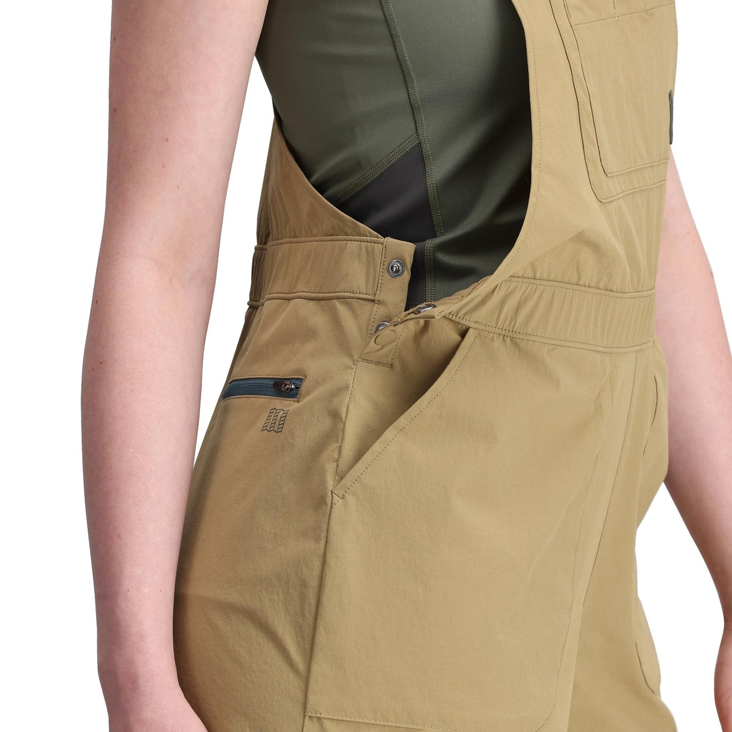 General Detail shot of Topo Designs Roads Romper - Women's in "Elmwood"