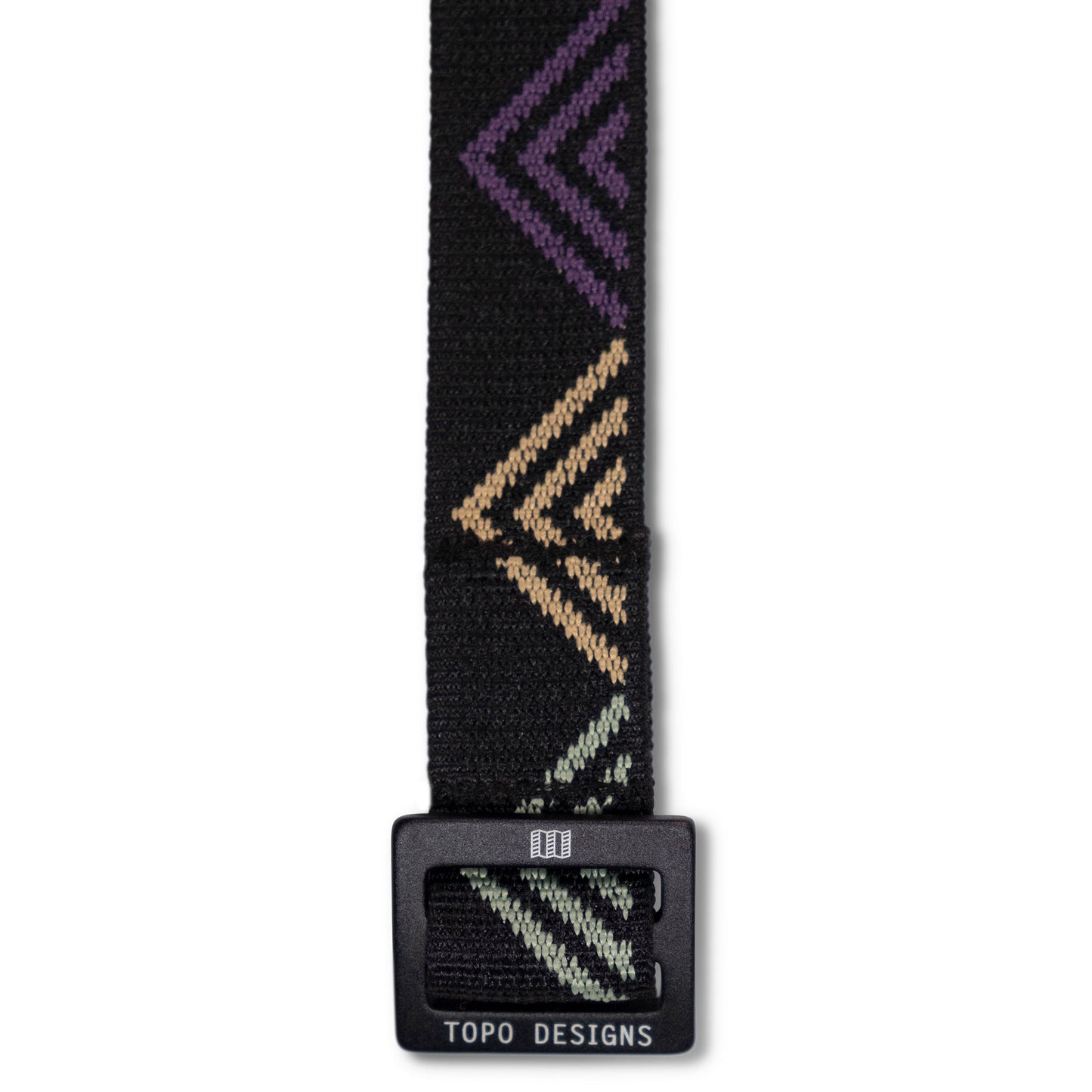 Front View of Topo Designs Slim Web Belt in "Black"