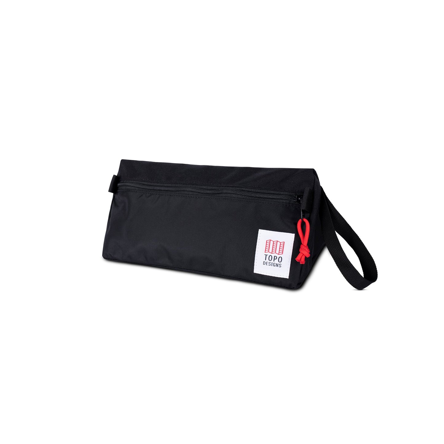 3/4 front product shot of Topo Designs Dopp Kit in "Black".