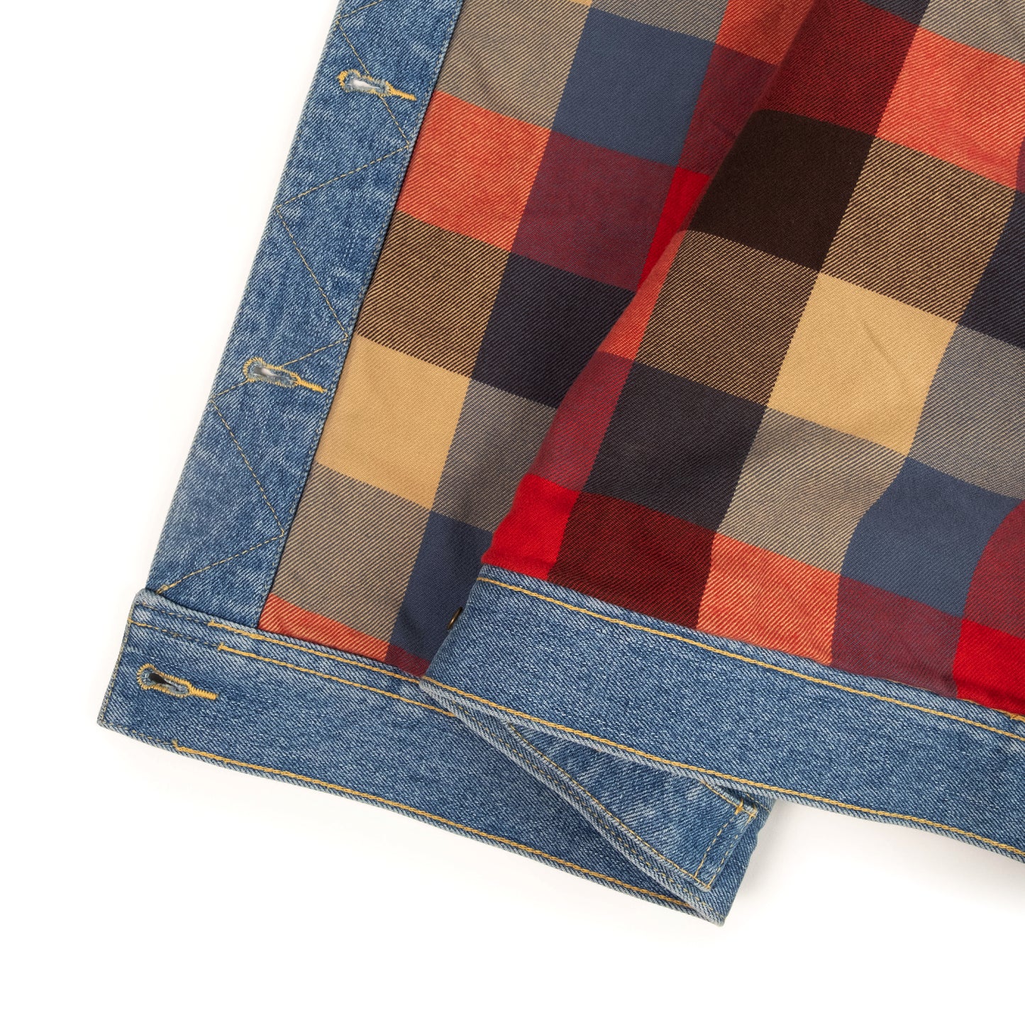 General Detail shot of Topo Designs Sightseer Jean Jacket - Women's in "Mid Denim"