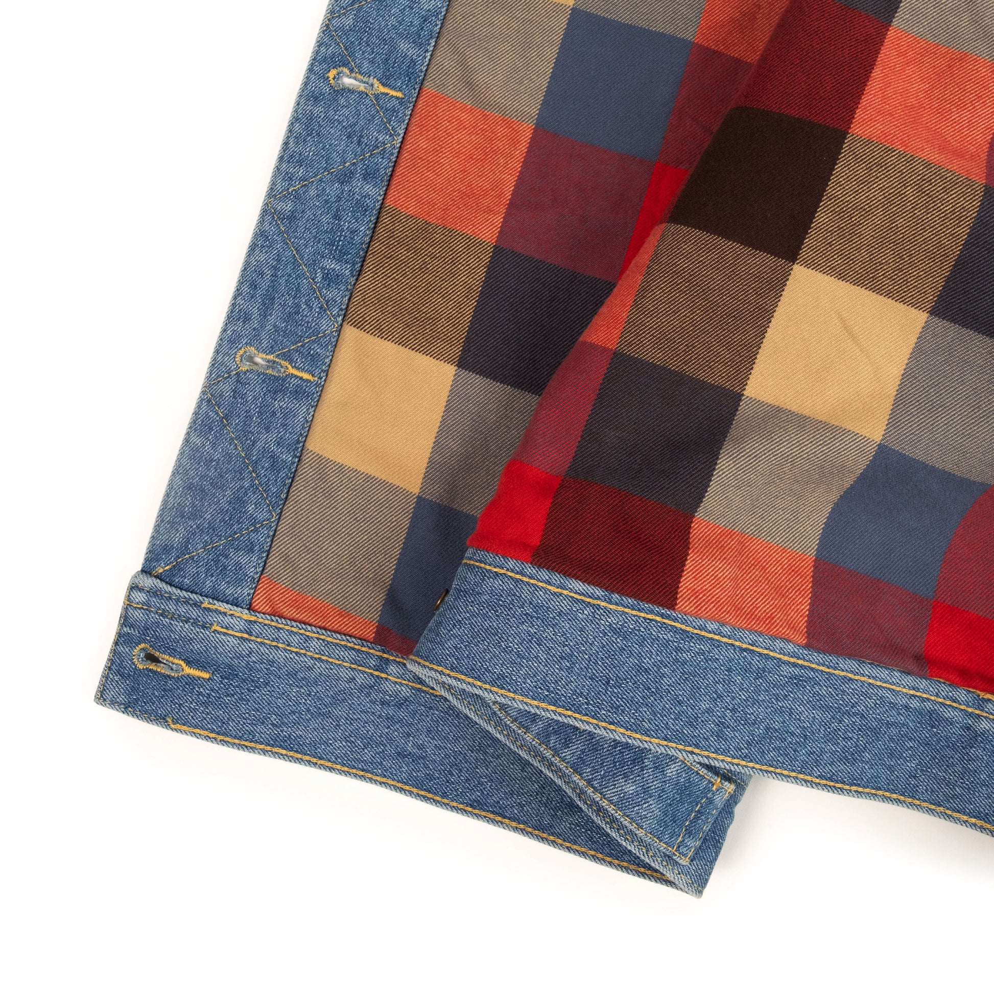 General Detail shot of Topo Designs Sightseer Jean Jacket - Women's in "Mid Denim"