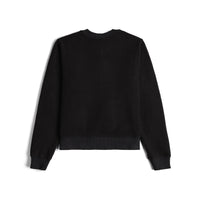 Topo Designs Women's Global Sweater recycled Italian wool crewneck pullover in "Black"