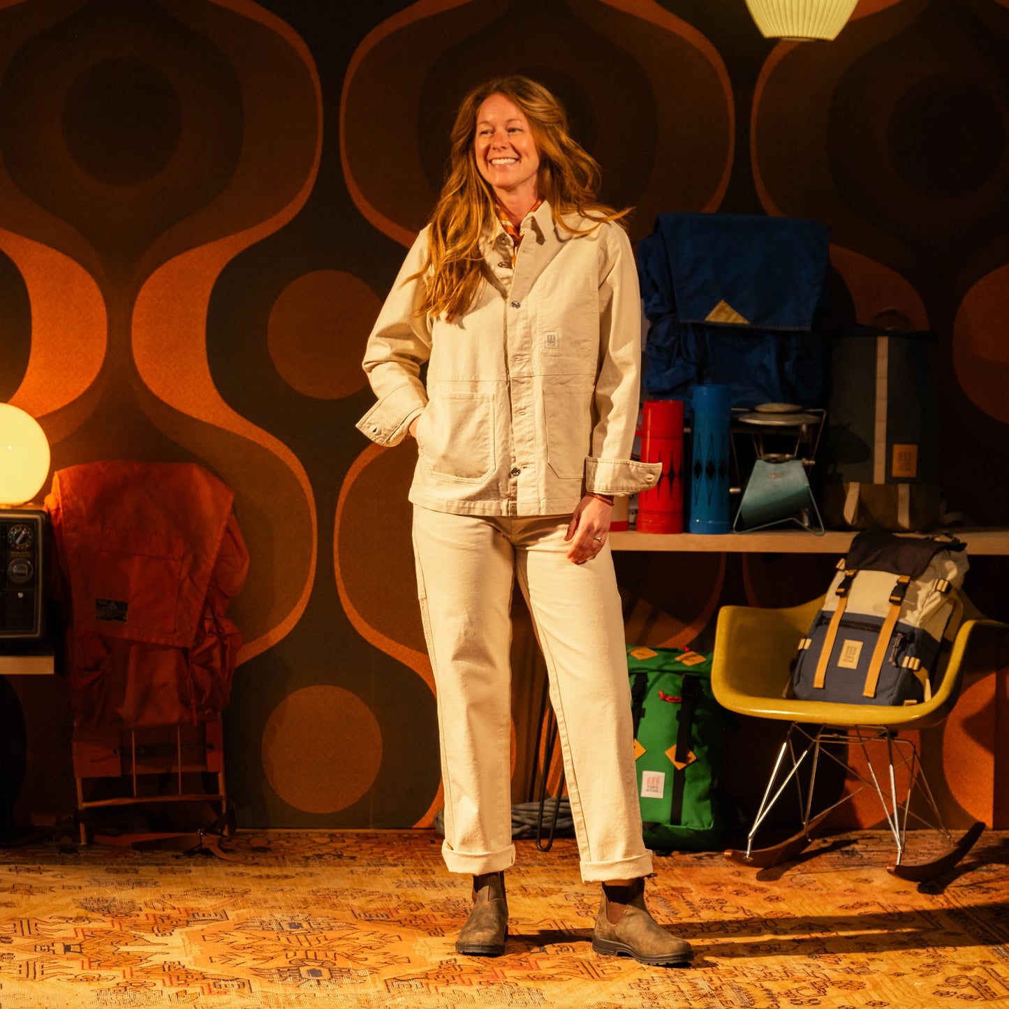 Model shot of Utility Jacket Women's in "Undyed"