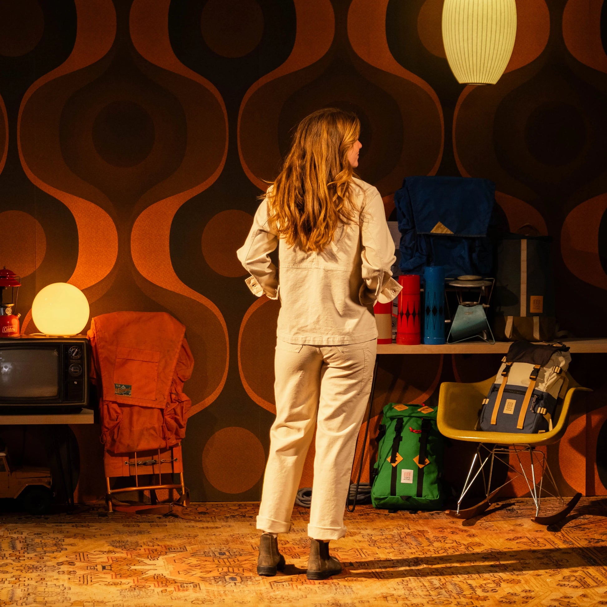 Model shot of Utility Jacket Women's in "Undyed"