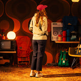 General shot of Topo Designs Global Jacket in "Oil Green" [Model is 5'10", wearing size medium]