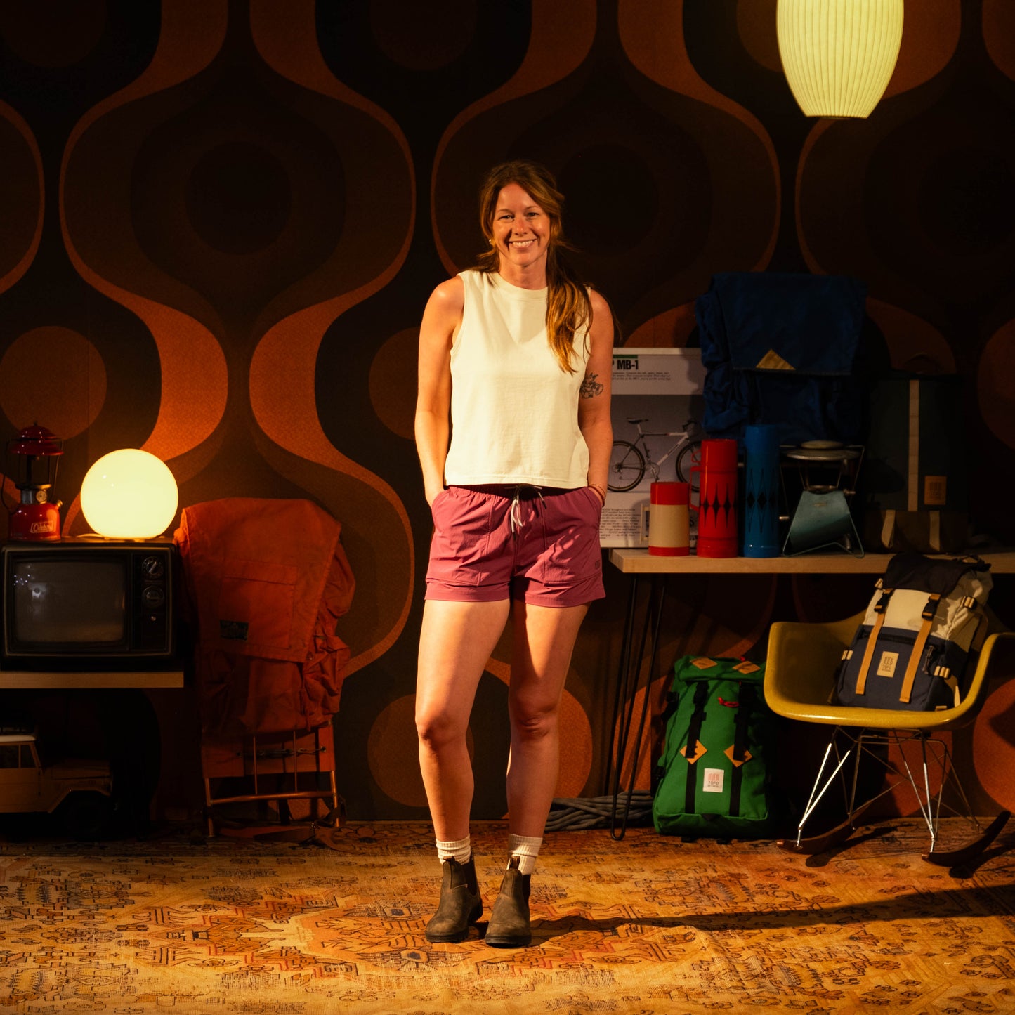 General on model image of female model wearing Topo Designs Dirt Tank - Women's