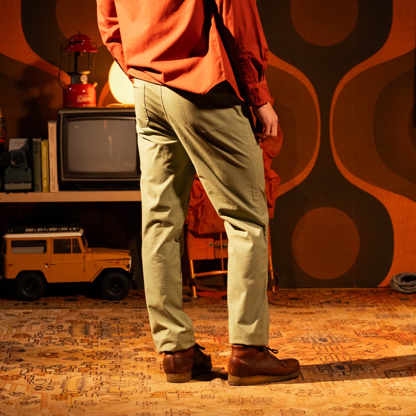 General mode photo of Topo Designs Desert Pants - Men's in "Oil Green"