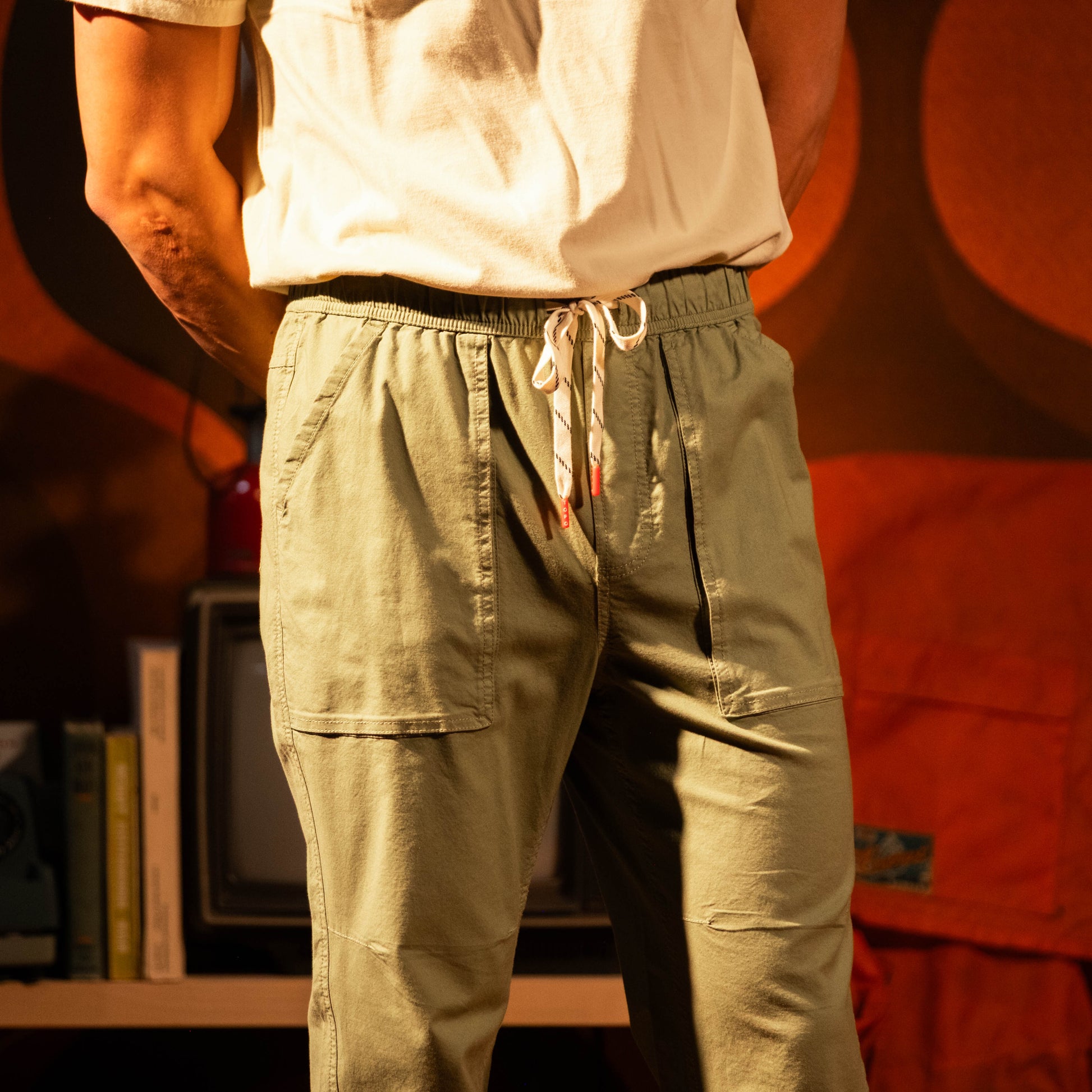 General mode photo of Topo Designs Desert Pants - Men's in "Oil Green"