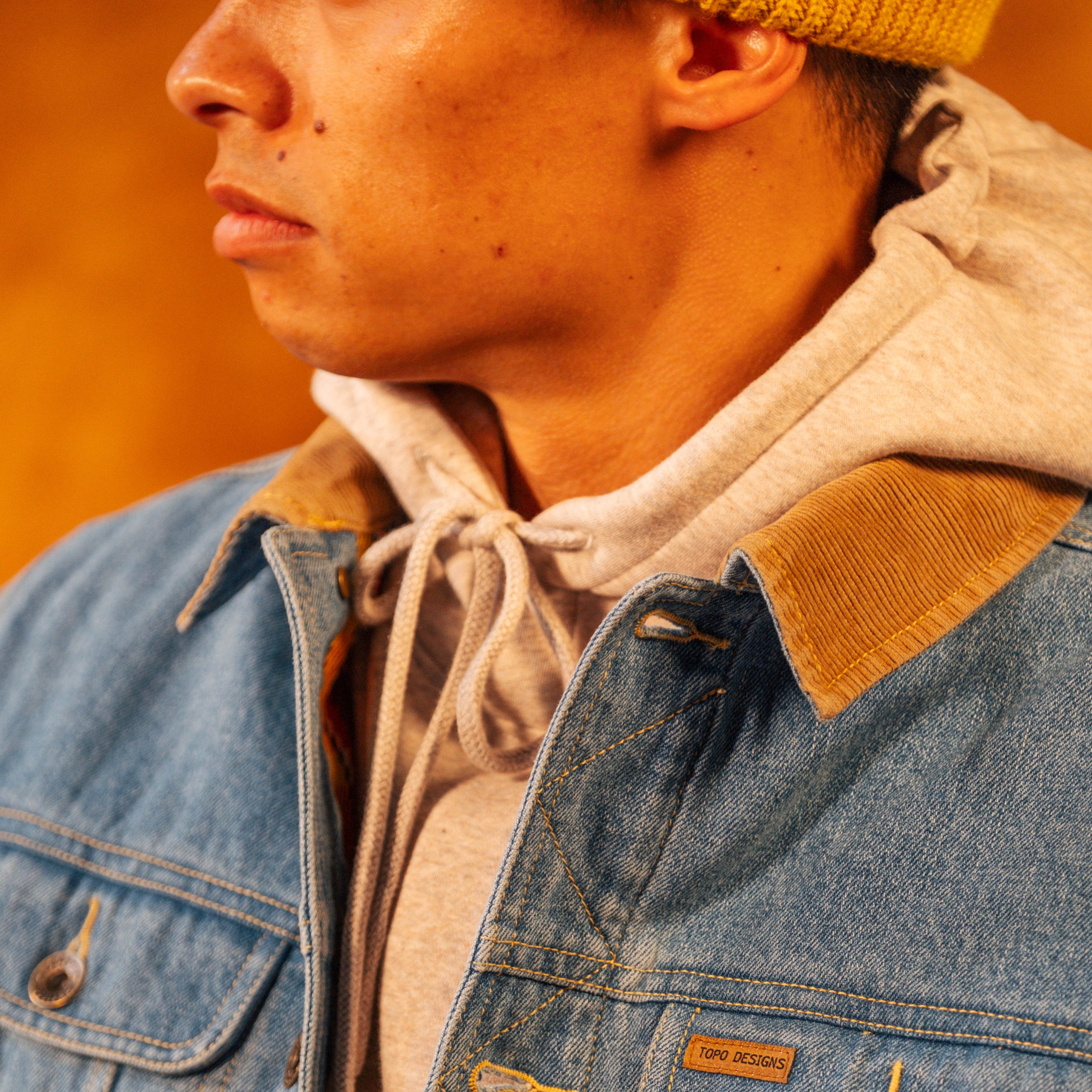 Detail Shot of Alpine High Hoodie [Model is 5'11", wearing size medium]