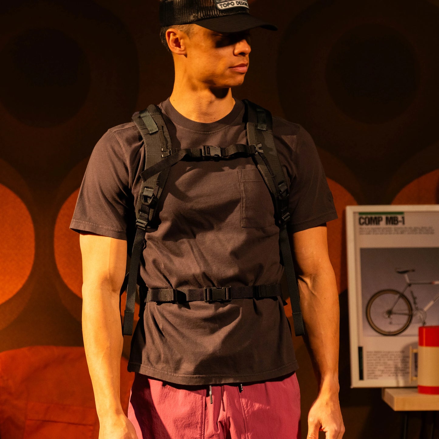 General lookbook on model phot of Rover Trail Pack 