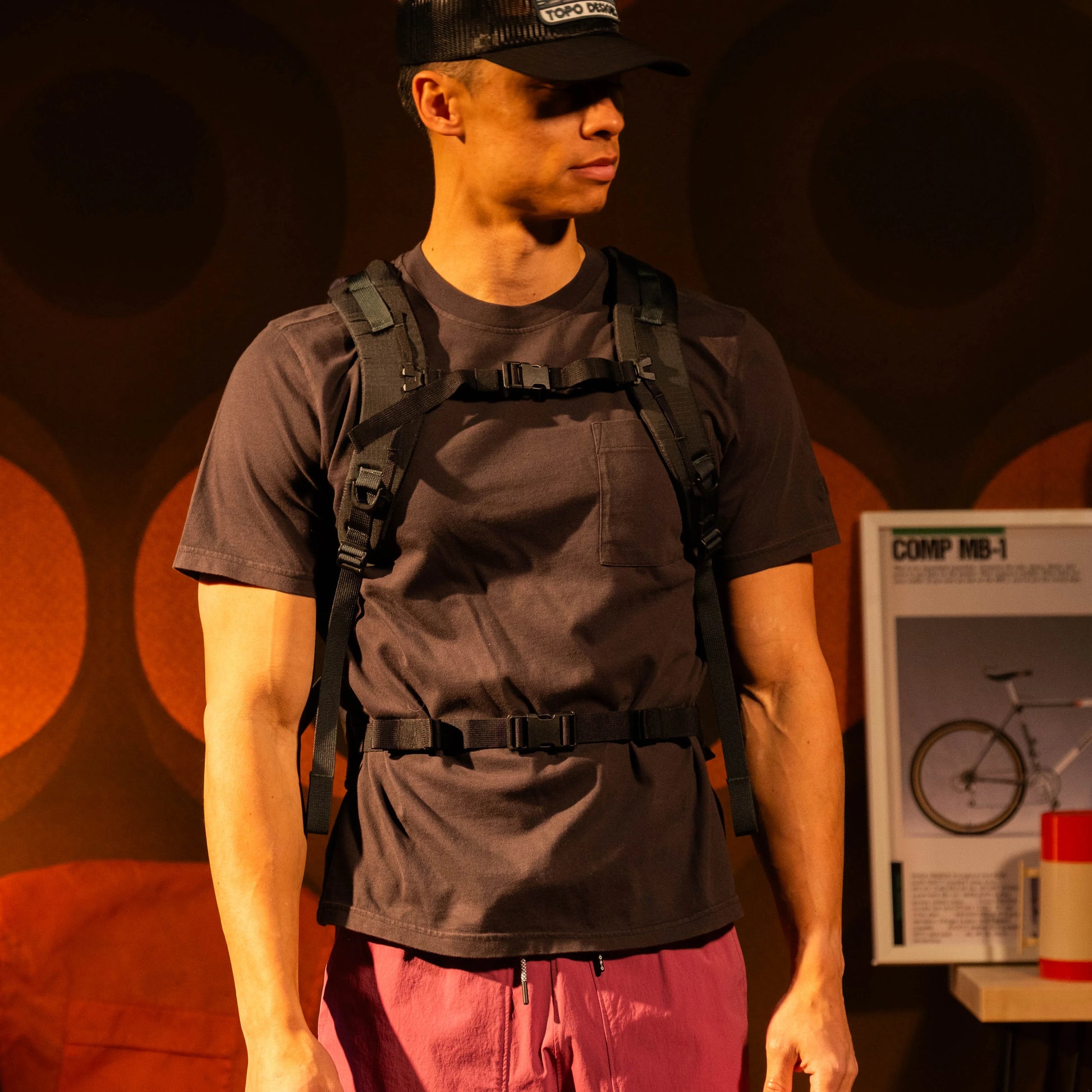General lookbook on model phot of Rover Trail Pack 