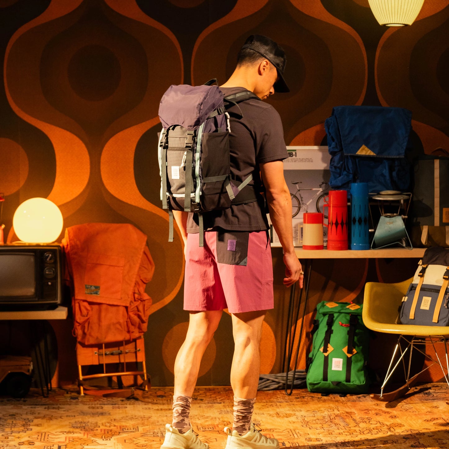 General lookbook on model phot of Rover Trail Pack 
