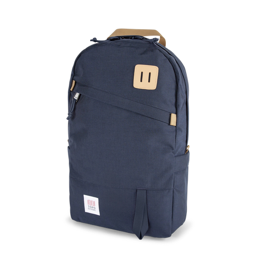 Topo Designs Daypack Classic 100% recycled nylon laptop backpack for work or school in "Navy"