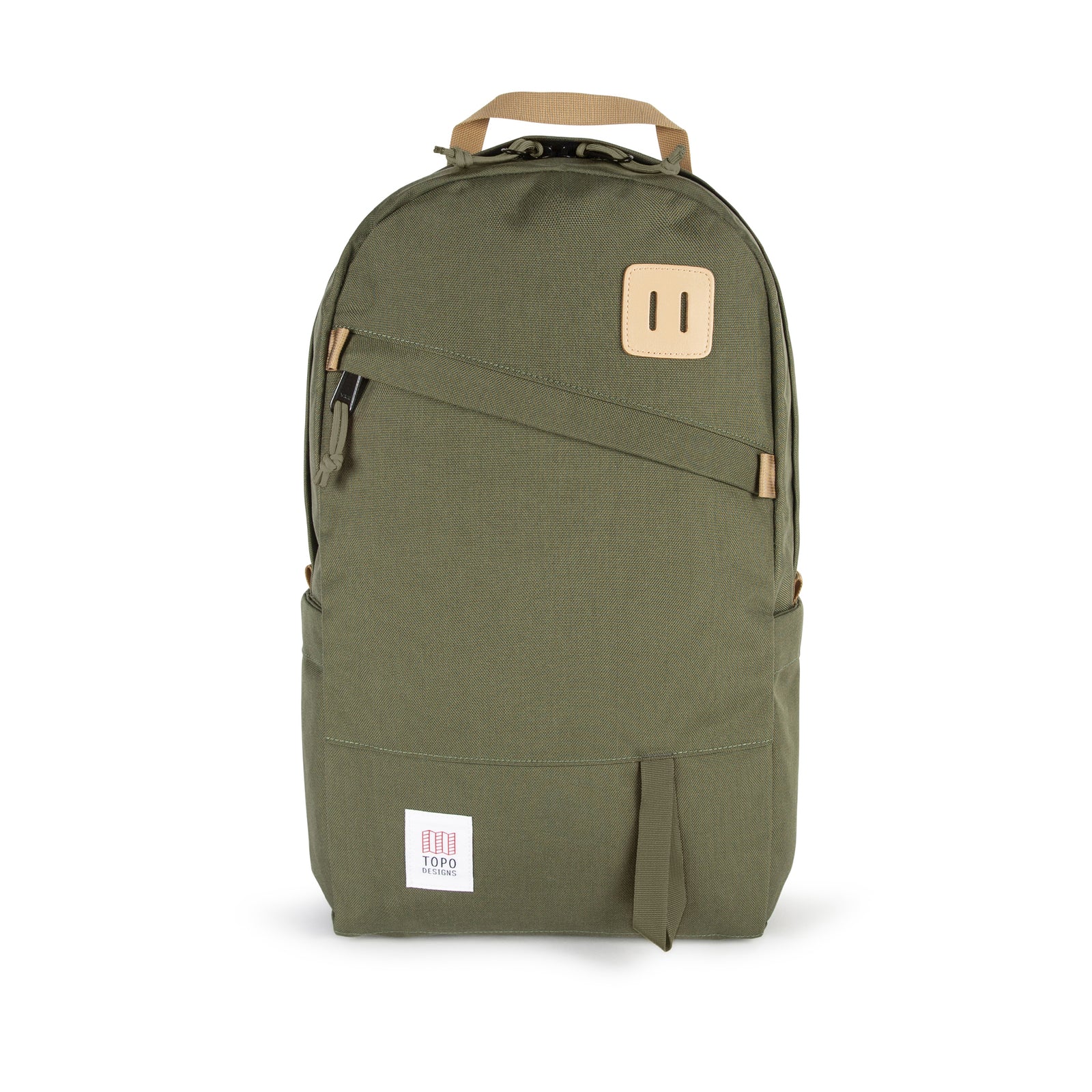 Topo Designs Daypack Classic 100% recycled nylon laptop backpack for work or school in "Olive"