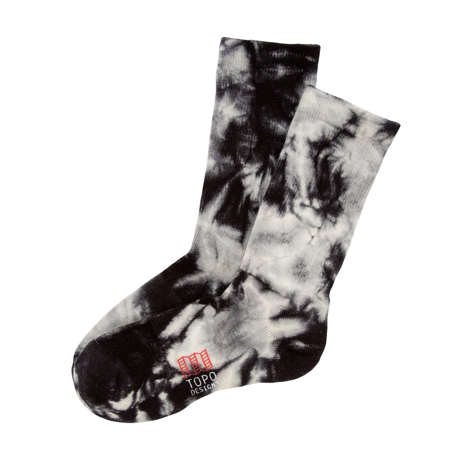 Topo Designs Topo Designs Town Socks in "Black / White Tie Dye".