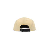 Back of Topo Designs Nylon Camp 5-panel flat brim Hat in "Tan" brown.
