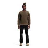 General shot of Topo Designs Men's Global pullover Sweater recycled washable Italian wool in "Desert Palm"