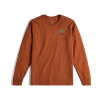 Topo Designs Men's Large Logo Tee 100% organic cotton long sleeve t-shirt in "clay"