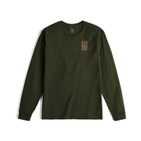 Topo Designs Men's Large Logo Tee 100% organic cotton long sleeve t-shirt in "olive"