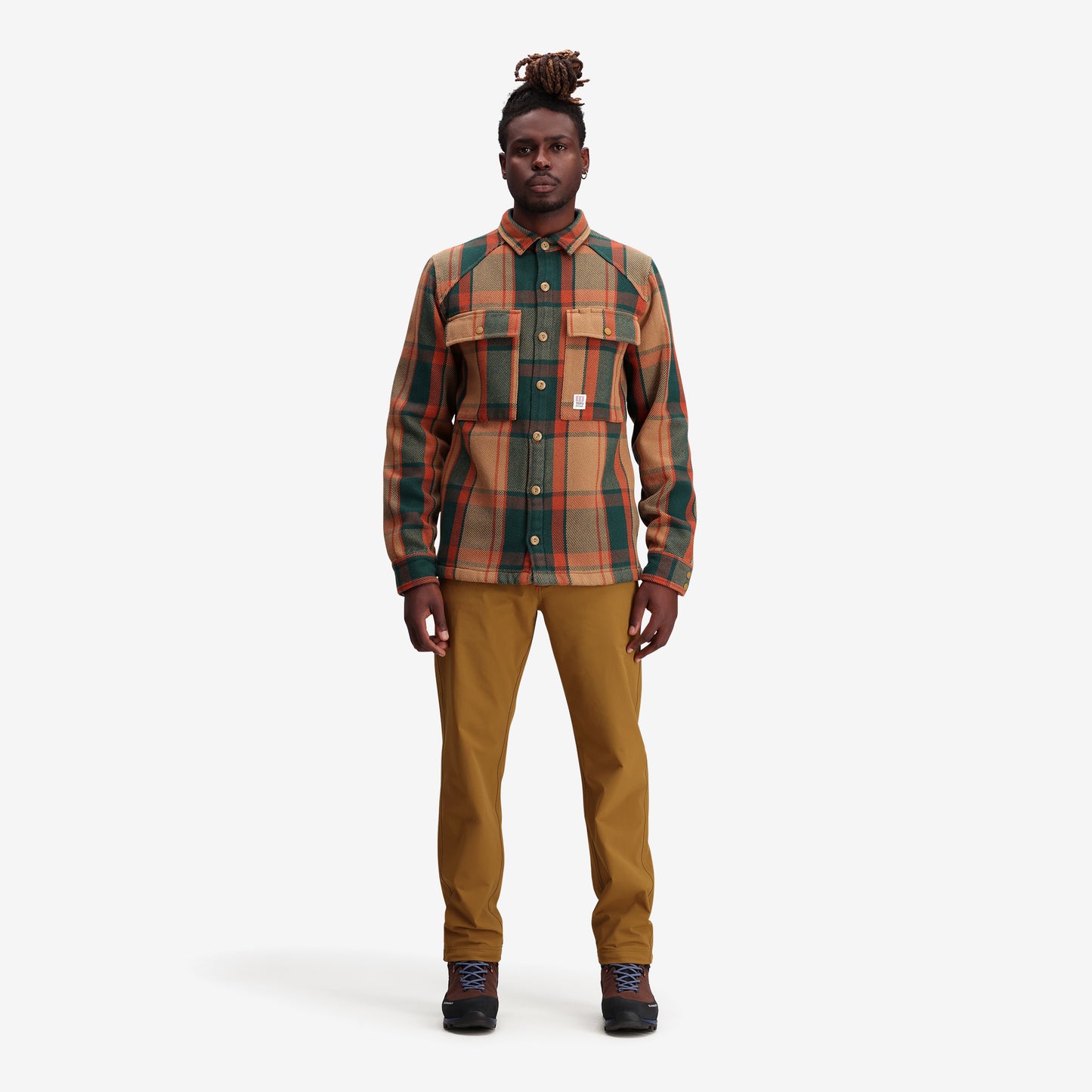 General shot of Mountain Shirt Jacket M in "Khaki Multi Plaid"