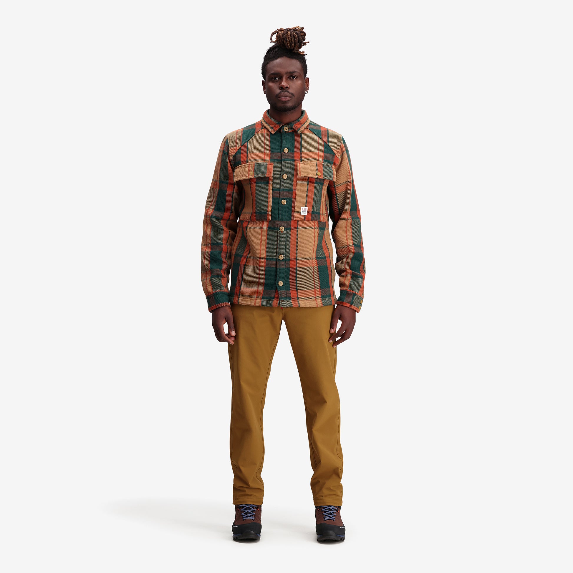 General shot of Mountain Shirt Jacket M in "Khaki Multi Plaid"