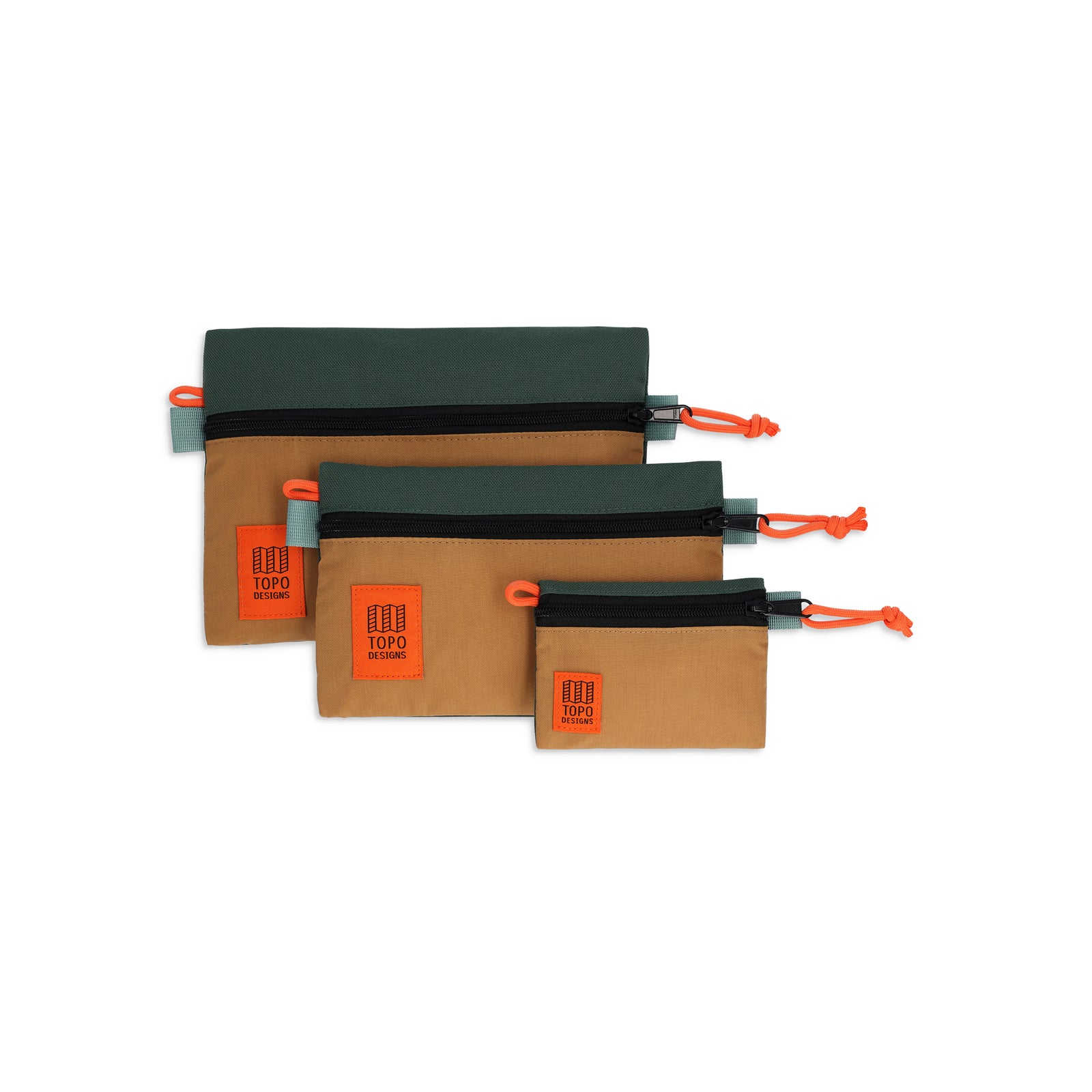 Topo Designs Accessory Bag "small", "micro", "medium" in "Khaki / Forest"