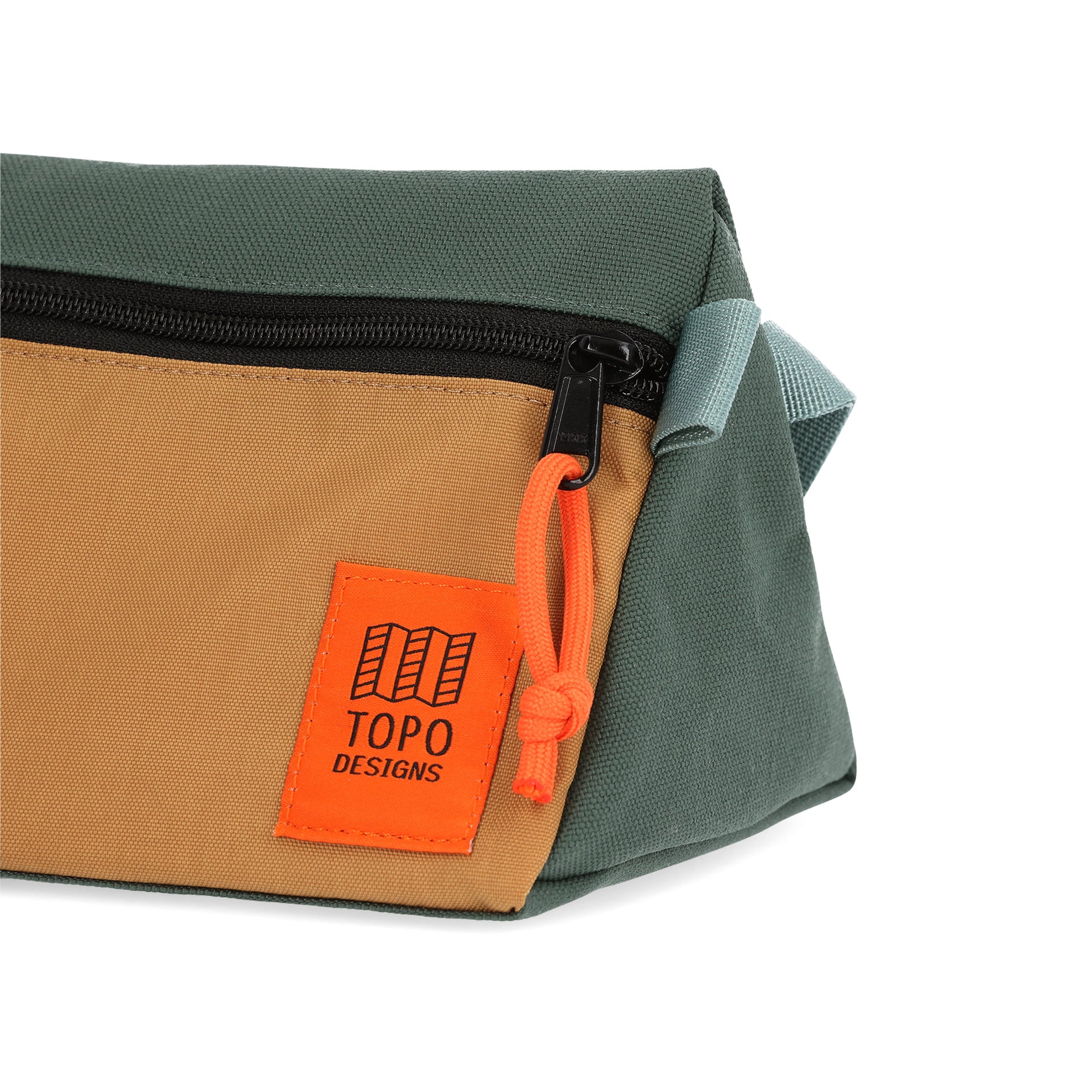 General shot Topo Designs Dopp Kit in "Khaki / Forest".