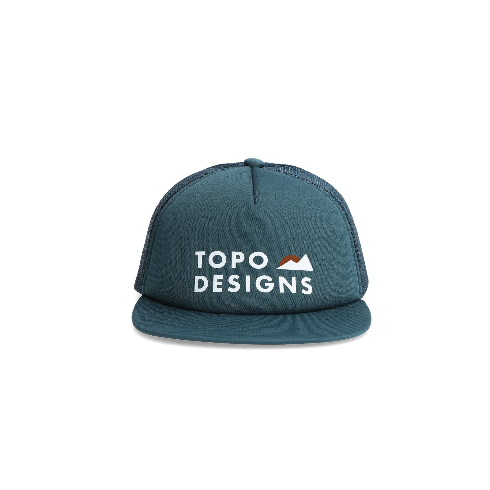 Topo Designs Mountain Waves Foam Trucker Hat in "Pond Blue"