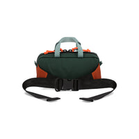 Topo Designs Mini Quick Pack crossbody hip fanny bum bag in "Forest / Khaki" recycled nylon.