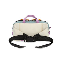 Topo Designs Quick Pack hip fanny pack in "Sage / Pond Blue" nylon.