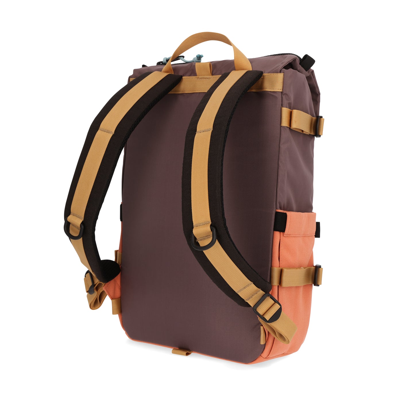 Topo Designs Rover Pack Classic laptop backpack in "Coral / Peppercorn".