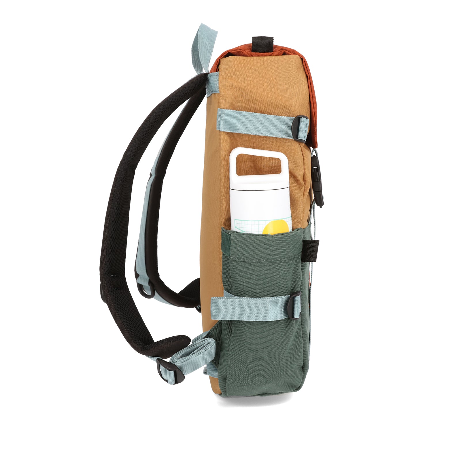 general shot Topo Designs Rover Pack Classic laptop backpack in "Forest / Khaki".
