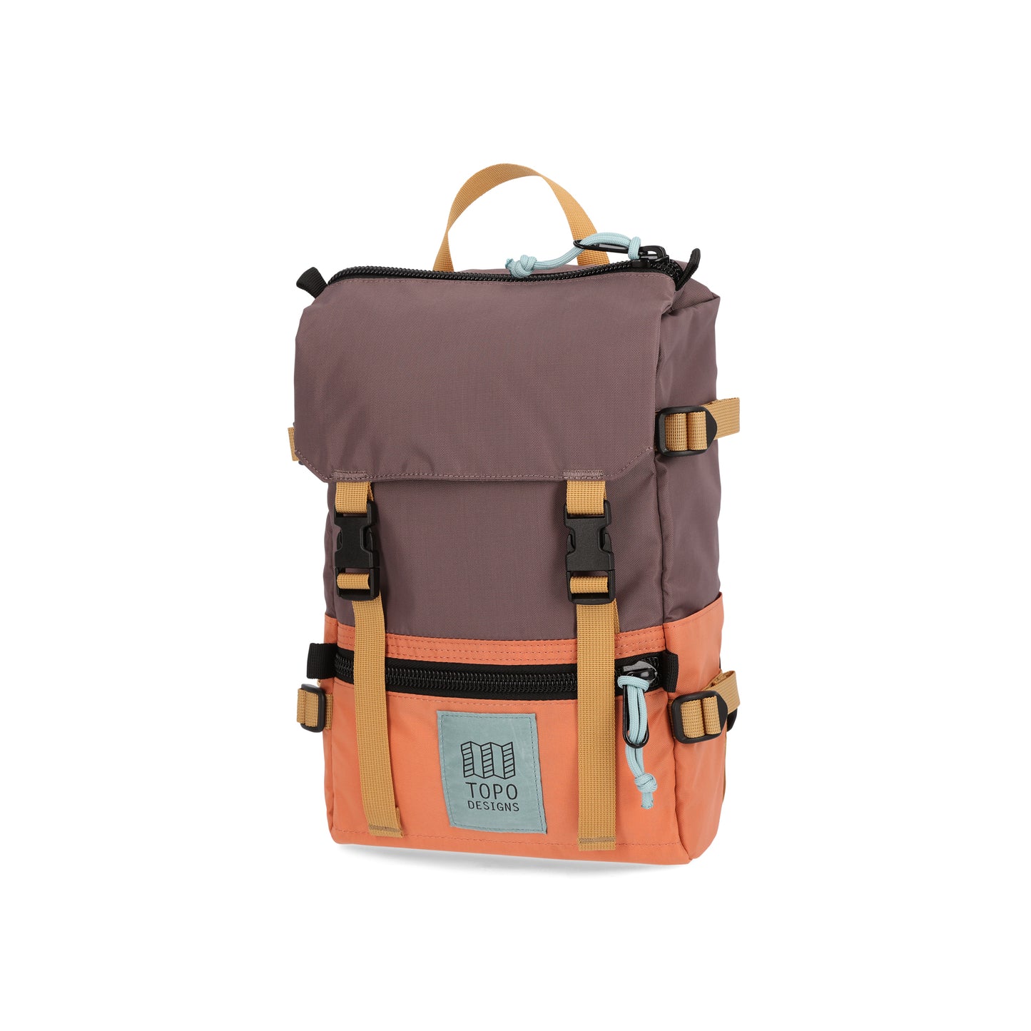 Topo Designs Rover Pack Mini backpack in "Coral / Peppercorn".