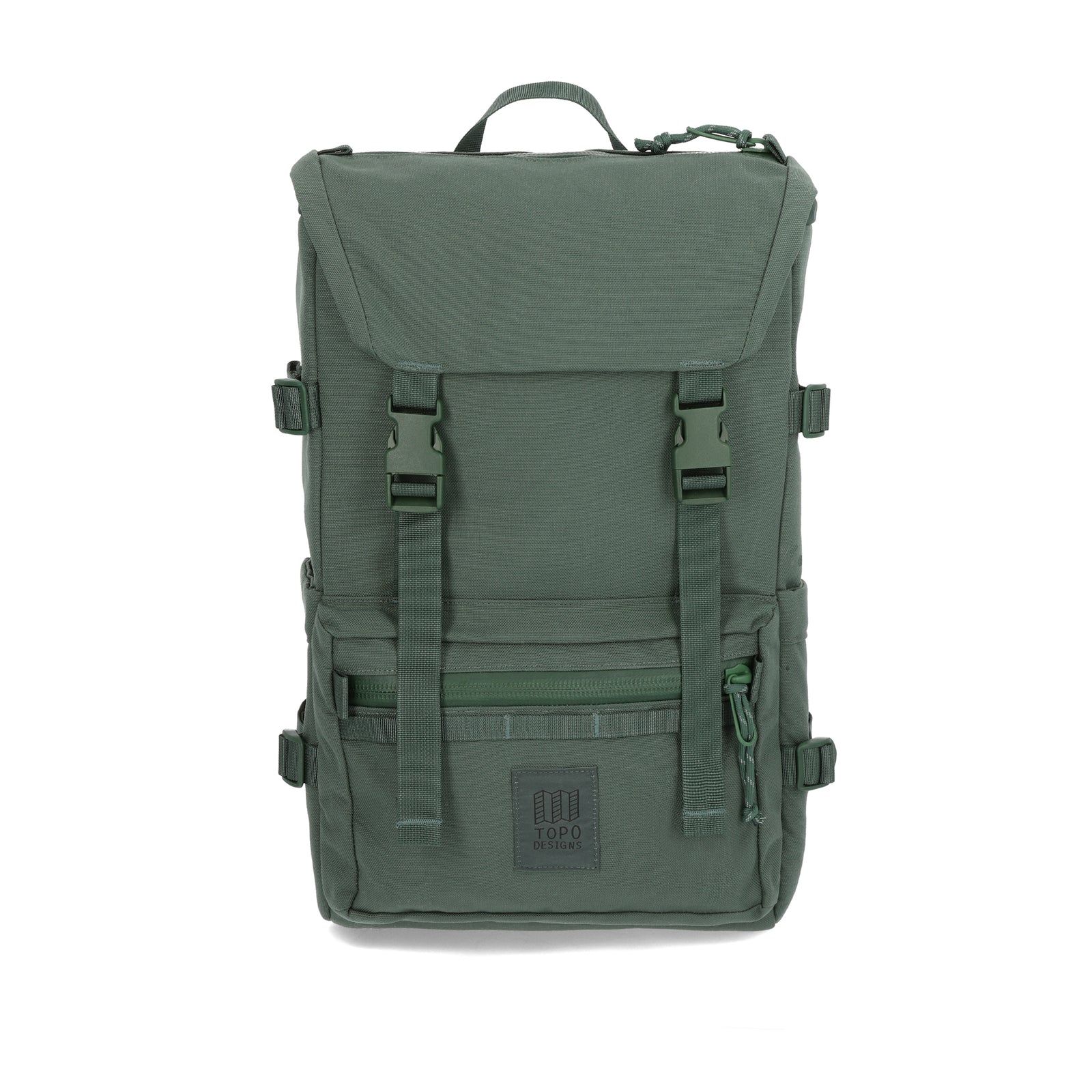 Front Product Shot of the Topo Designs Rover Pack Tech in "Forest" green.