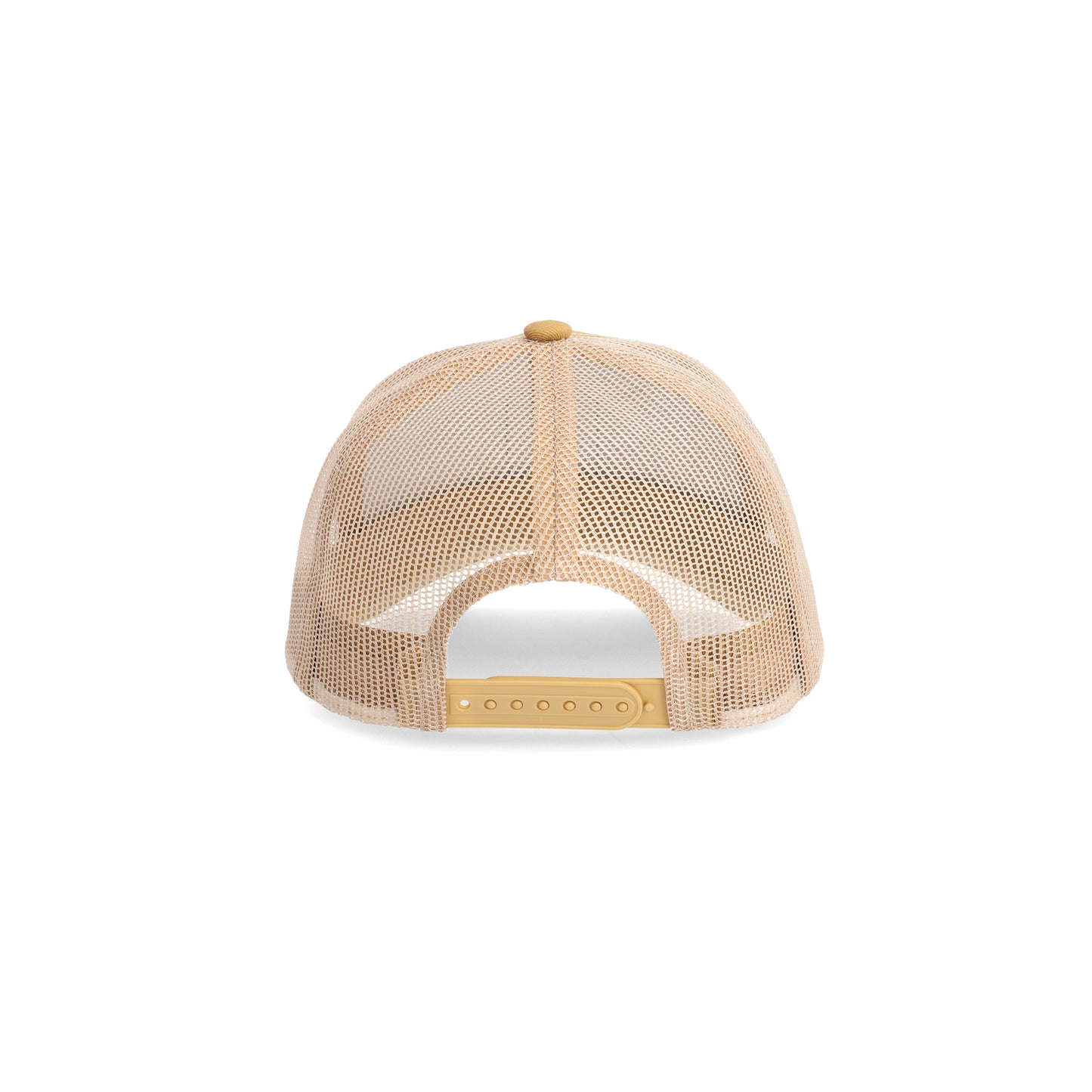 Topo Designs Trucker Hat with mesh back and original logo patch in "Khaki".