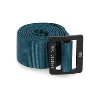 Topo Designs web belt in "pond blue" with black buckle