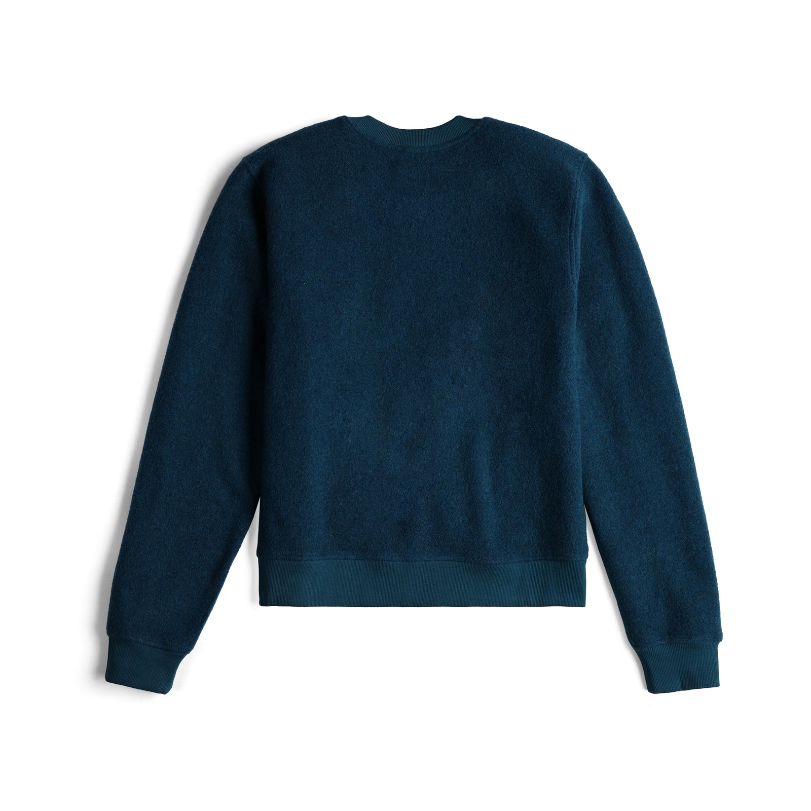 Topo Designs Women's Global Sweater recycled Italian wool crewneck pullover in "pond blue"