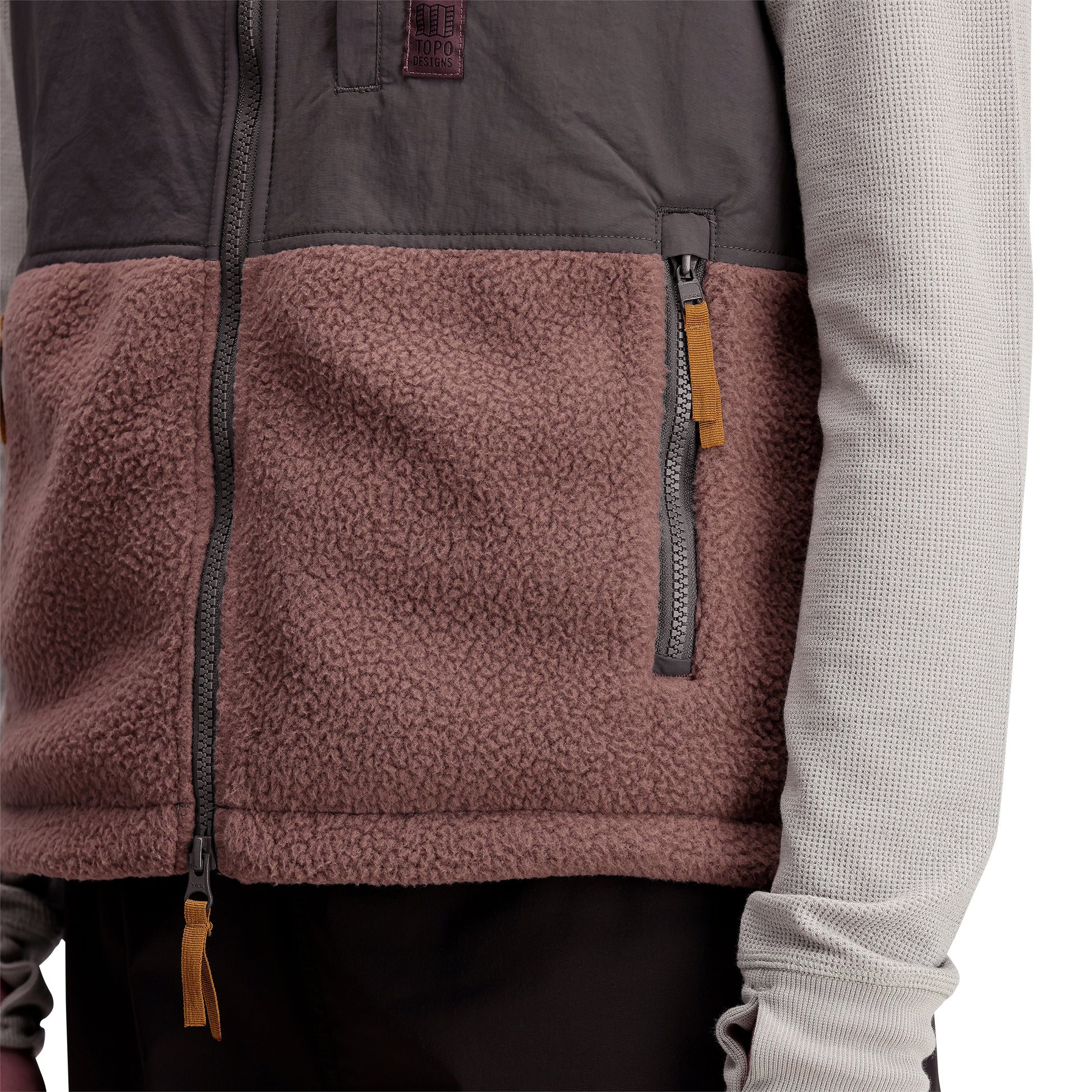 General shot of Women's Subalpine Fleece Vest in "Peppercorn / Charcoal"