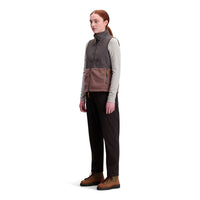 General shot of Women's Subalpine Fleece Vest in "Peppercorn / Charcoal"